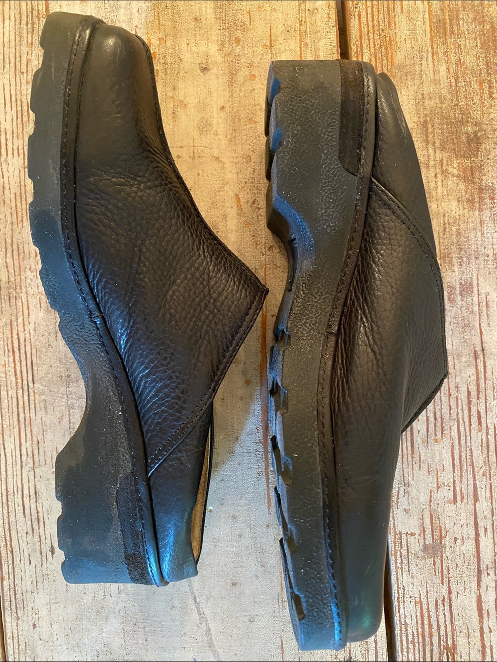 Frye Black Leather Slip-On Clogs - Picture 6 of 9